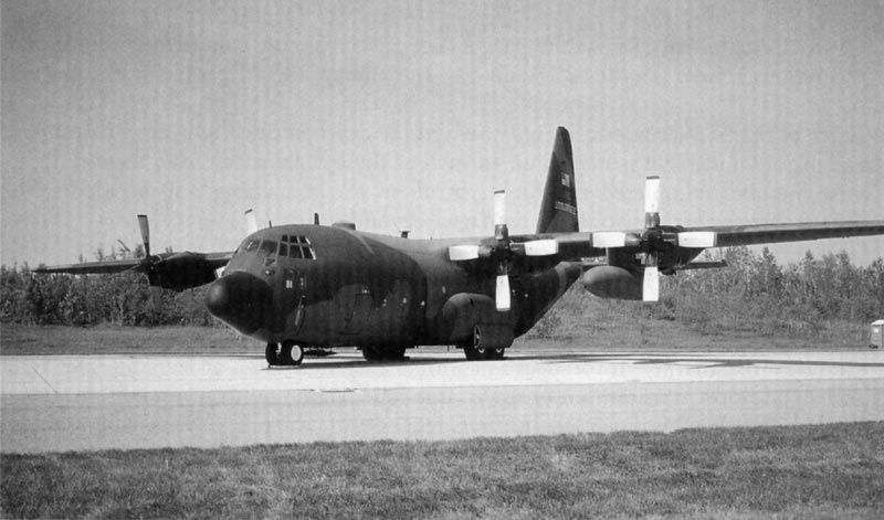 11. AC-139 Hercules, similar to the aircraft that crashed as a result of a bird strike at Eindhoven AFB in Holland on July 15, 1996; 34 lives were lost. Photo courtesy Denis Cloutier.