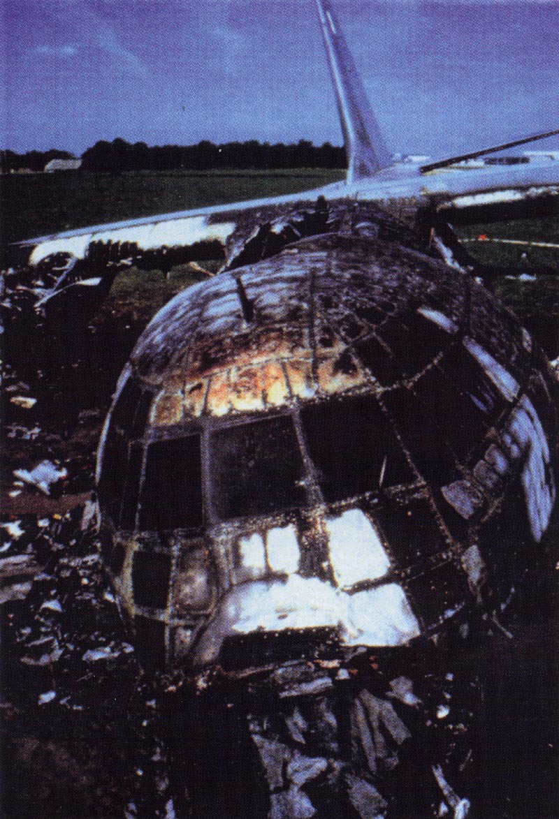 12. Plate 17. Thirty-four people died in the bird-strike related crash of this C-130H at Eindhoven AFB, Holland on July 15, 1996. Photo courtesy Transport Canada.