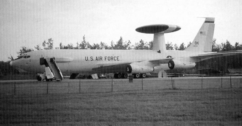 8. E-3B AWACS. The USAF has lost only one of these aircraft, and that was due to a bird strike on September 22, 1995 at Elmendorf AFB, Alaska. Photo courtesy Denis Cloutier.