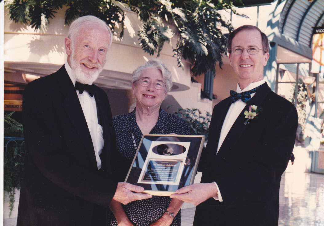 2000 C.J. Coady Memorial Medal, l. to r. Bill and Pam Fairbank and Dr. Ron Warneboldt.